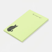 Schwarze Katze Post-it Klebezettel (angewinkelt)