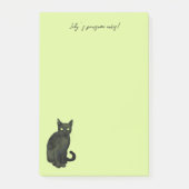 Schwarze Katze Post-it Klebezettel (Vorderseite)