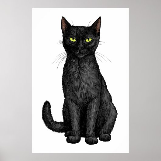 Schwarze Katze Poster (Vorne)
