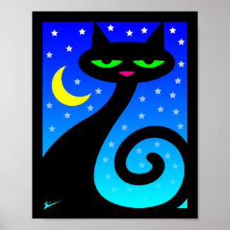 Schwarze Katze Poster