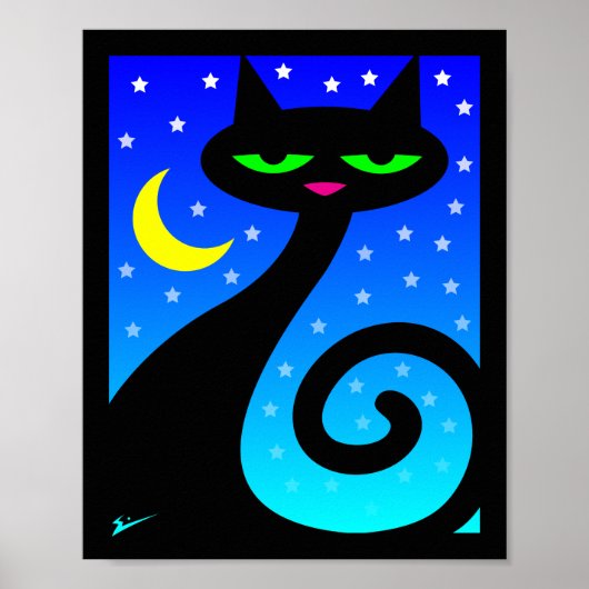 Schwarze Katze Poster (Vorne)