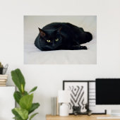 Schwarze Katze Poster (Heimbüro)
