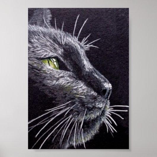 Schwarze Katze Poster (Vorne)