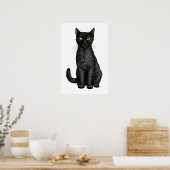 Schwarze Katze Poster (Küche)