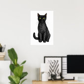 Schwarze Katze Poster (Heimbüro)