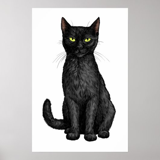 Schwarze Katze Poster (Vorne)