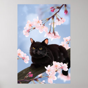 Schwarze Katze Poster