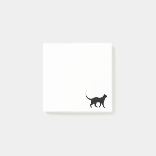 Schwarze Katze PostIt Post-it Klebezettel (Vorderseite)