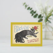 Schwarze Katze Postkarte (Stehend Vorderseite)