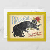 Schwarze Katze Postkarte (Vorne/Hinten)
