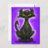 Schwarze Katze Postkarte (Vorne/Hinten)