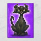 Schwarze Katze Postkarte (Vorderseite)