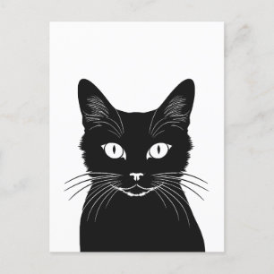 Schwarze Katze Postkarte