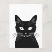 Schwarze Katze Postkarte (Vorderseite)