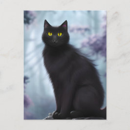 Schwarze Katze Postkarte