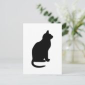 Schwarze Katze Postkarte (Stehend Vorderseite)