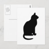 Schwarze Katze Postkarte (Vorne/Hinten)