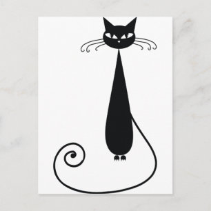 Schwarze Katze Postkarte