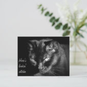 Schwarze Katze Postkarte (Stehend Vorderseite)