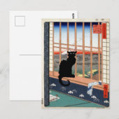 Schwarze Katze Postkarte (Vorne/Hinten)