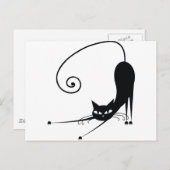 Schwarze Katze Postkarte (Vorne/Hinten)