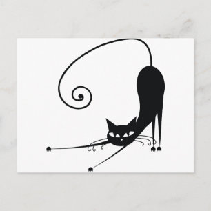 Schwarze Katze Postkarte