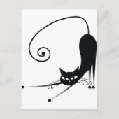 Schwarze Katze Postkarte (Vorderseite)