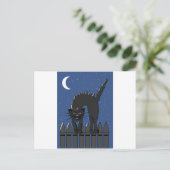 Schwarze Katze Postkarte (Stehend Vorderseite)