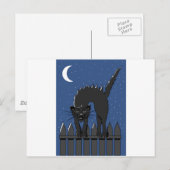 Schwarze Katze Postkarte (Vorne/Hinten)