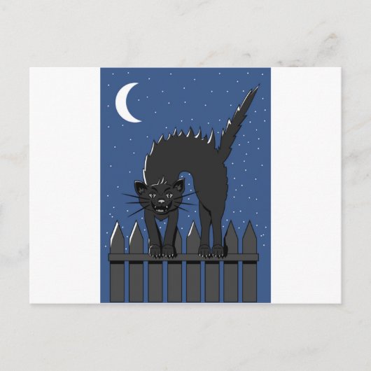 Schwarze Katze Postkarte (Vorderseite)