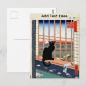 Schwarze Katze Postkarte (Vorne/Hinten)