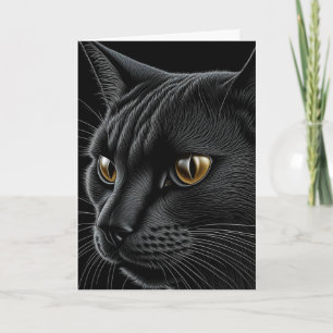 Schwarze Katze Pun Geburtstagswünsche Karte