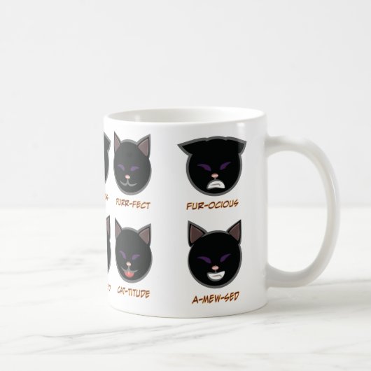 Schwarze Katze Punny Halloween Tasse (Rechts)