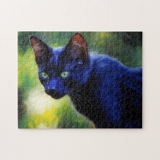 Schwarze Katze Puzzle (Horizontal)