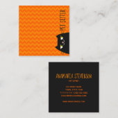 Schwarze Katze Quadratische Visitenkarte (Vorne/Hinten)