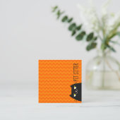 Schwarze Katze Quadratische Visitenkarte (Stehend Vorderseite)