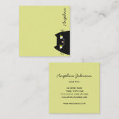 Schwarze Katze Quadratische Visitenkarte (Vorne/Hinten)