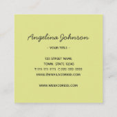 Schwarze Katze Quadratische Visitenkarte (Rückseite)