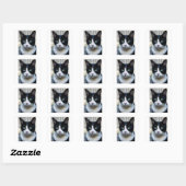 Schwarze Katze Quadratischer Aufkleber (Blatt)