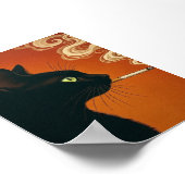 Schwarze Katze raucht eine Zigarette Vintage Poster (Ecke)