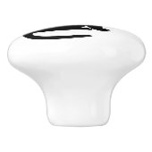 Schwarze Katze rechts sitzend Keramikknauf (Seitenansicht)