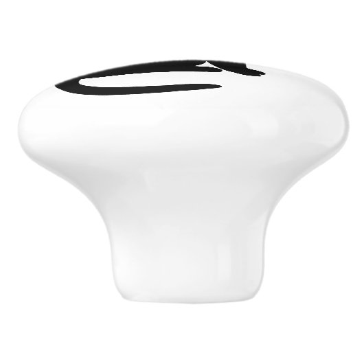 Schwarze Katze rechts sitzend Keramikknauf (Seitenansicht)