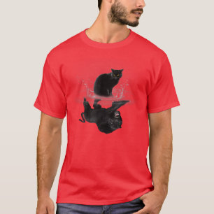 Schwarze Katze Reflection Funny Cat Lover Cat Mama T-Shirt