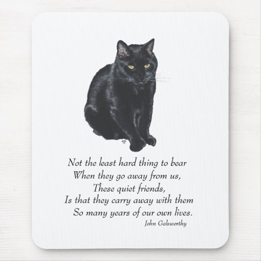 Schwarze Katze Regenbogenbrücke Mousepad (Vorne)
