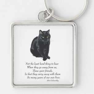 Schwarze Katze Regenbogenbrücke Schlüsselanhänger