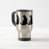 Schwarze Katze Reisebecher (Vorderseite Links)