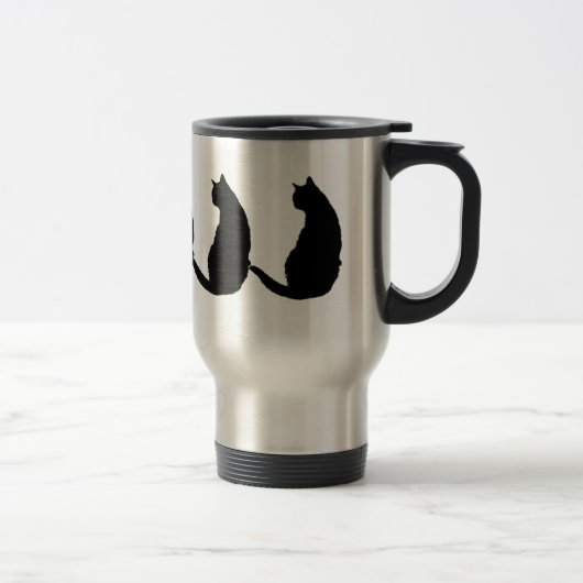 Schwarze Katze Reisebecher (Rechts)