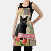 Schwarze Katze Retro-Collage Schürze (InSitu)