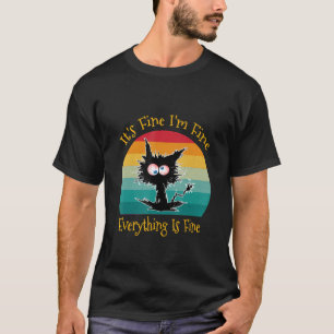 Schwarze Katze Retro Es ist okay Ich bin okay Alle T-Shirt