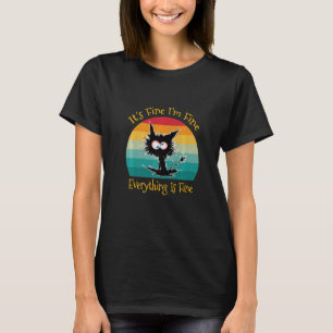 Schwarze Katze Retro Es ist okay Ich bin okay Alle T-Shirt